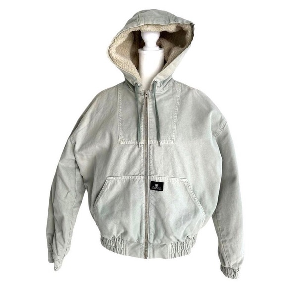 NWOT Urban Outfitters BDG Denim Sherpa Hooded Jacket - Size XS - Picture 6 of 9